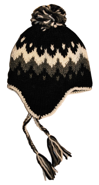 Strikkelue svart 63080