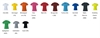 Basic t-skjorter for damer fargeutvalg