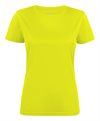 Run-Active-gul-t-skjorte-for-damer-med-trykk-av-logo