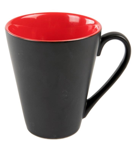 Attila krus med sort matt utside og rød innside kaffekopp