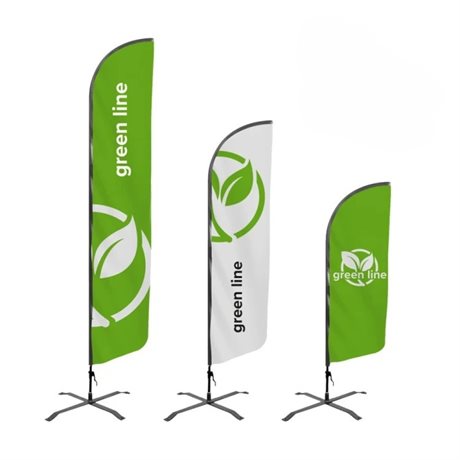 Beachflagg med logo i miljøsertifisert GRS rPET