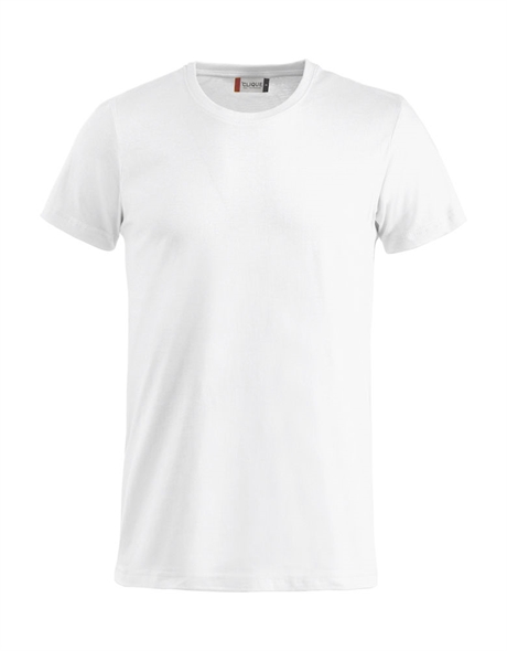 Billig hvit t-skjorte med trykk av logo