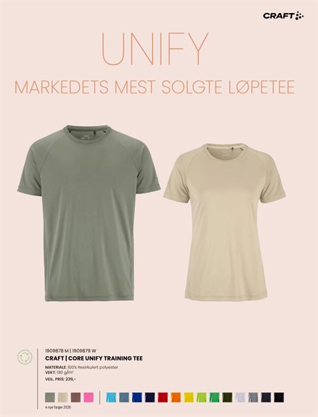 Craft Core Unify markedets mest solgte t-skjorte for løping