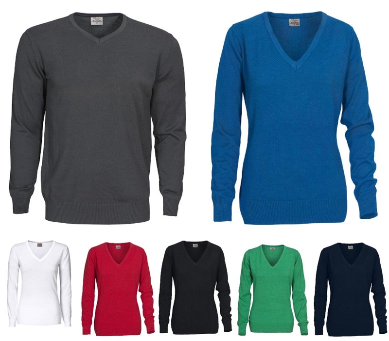 Forehand genser med v hals i bomull og polyester for herrer Forehand genser med v hals i bomull og polyester for damer