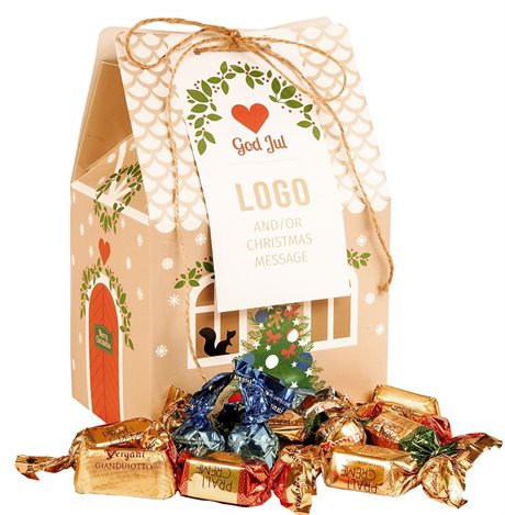 Julehuset fylt med 500 g sjokolade