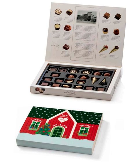 Konfekteske Praline Exclusive 275 g med trykk av julehilsen