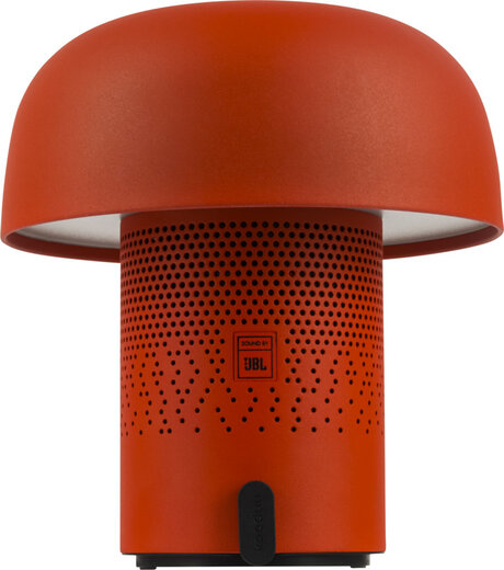Kooduu-Sensa--PLay-oppladbar-lampe-med-JBL-hoyttaler-rodoranj