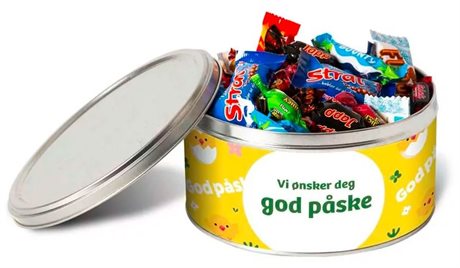 Påskeboks med sjokolade og egen påskehilsen