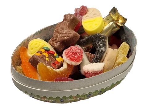 Påskeegg 15 cm med 300 g smågodt