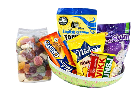 Påskeegg 25 cm med smågodt og annet påskegodteri_2026