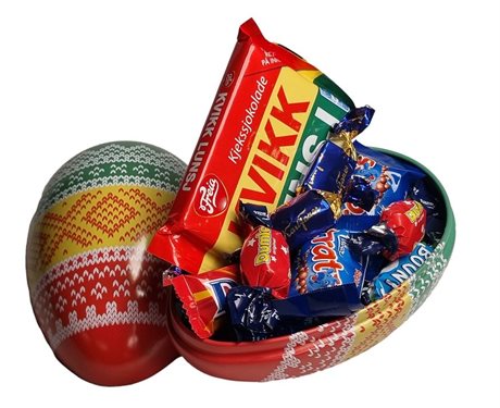 Påskeegg med Mariusmønster og Kvikklunsj