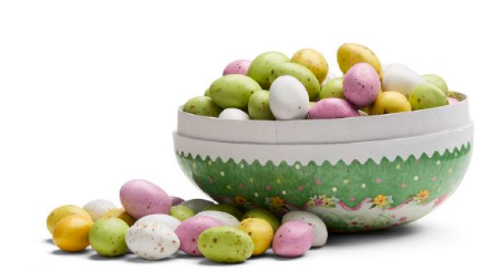 Påskeegg med melkesjokoladeegg og egen påskehilsen