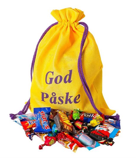 Påskepose God Påske fylt med sjokolade