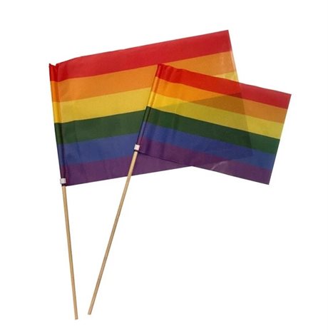 Pride håndflagg med trepinne