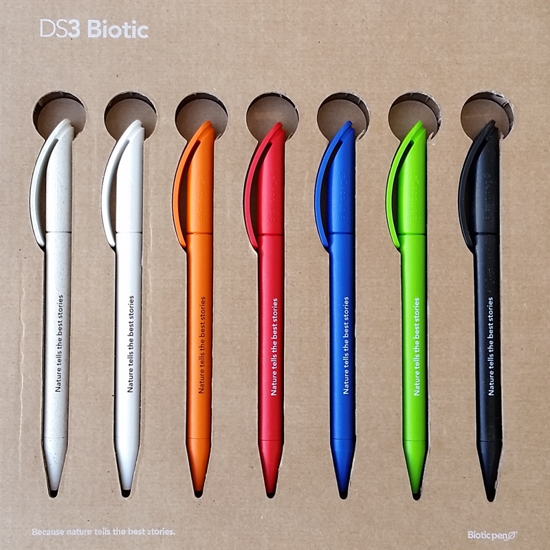 Miljøvennlig penn med trykk av logo Prodir ds3 Biotic