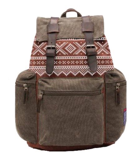Ryggsekk Retro med mariusmønster gråbrun