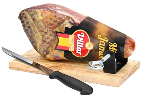 Serranoskinke-i-gaveeske-med-kniv-og-stativ--julegave-bedrift