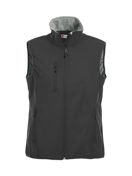 Sort vest for damer Basic softshell med brodert logo