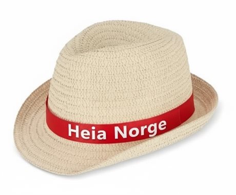 Stråhatt med farget bånd