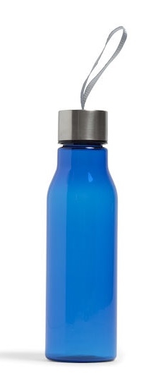 Vannflaske i hardplast Tritan logoflaske blå