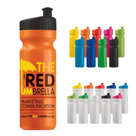 Vannflaske i myk plast med trykk av logo 750 ml