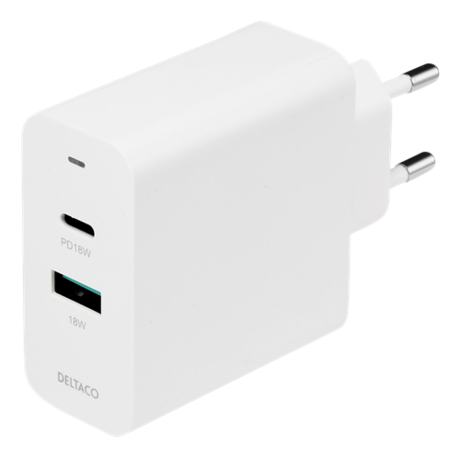 Vegglader-fra-Deltaco-med-USB-C-hvit
