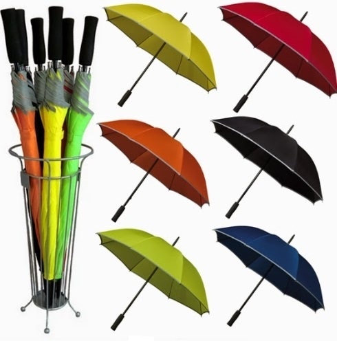 paraply - med refleks og logotrykk