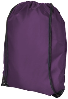 Plommefarget gymbag gympose med trykk av logo billig