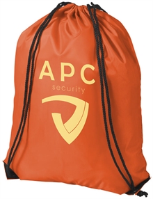 Orange gymbag gympose med trykk av logo billig