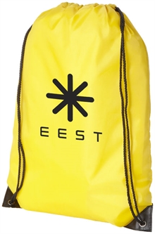 Gul gymbag gympose med trykk av logo billig