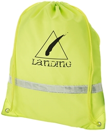 Neongul gymbag med refleks gympose med trykk av logo billig