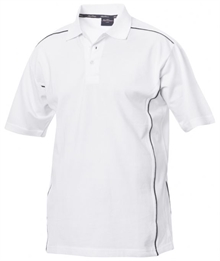 poloskjorte Conway med kontraststripe brodert logo hvit
