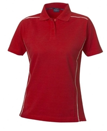 Poloskjorter Alpena med kontrastrstipe for damer rød