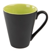 Attila krus med sort matt utside og lime innside kaffekopp med trykk av logo