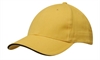 Baseballcap i bomull med brodert logo gul med sort kant i bremen