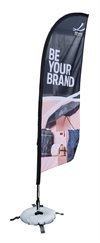 Beachflagg-Haifinne-komplett-med-trykk-kryssfot-vannbag-og-bareveske