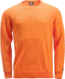 Cutter & Buck kabelstrikket bomullsgenser orange