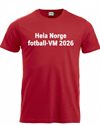 Heia Norge fotball-VM 2026 rød t-skjorte
