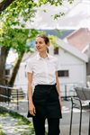 Hvit dameskjorte Andria med kort arm og stretch