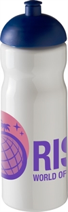 Klubben drikkeflaske hvit og blå med trykk av logo