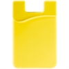 Kortholder i silikon med trykk av logo gul