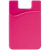 Kortholder i silikon med trykk av logo rosa