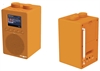 MY POP dabradio med trykk av logo oransje