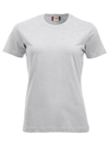 New Classi t-skjorter for damer med trykk av logo blå Clique askegrå