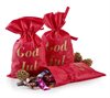 Rød julepose fylt med 1 kg assortert mix fra Anthon Berg 83101-18
