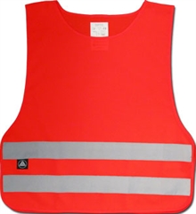 Rød refleksvest for barn med trykk av logo RC40 overtrekksvest