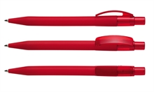 Soft touch rød god og billig kulepenn med trykk