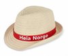 Stråhatt med farget bånd