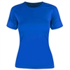 T-skjorte for løping og trening Nyxx no1 damemodell med trykk av logo farge kornblå