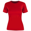 T-skjorte for løping og trening Nyxx no1 damemodell med trykk av logo farge rød